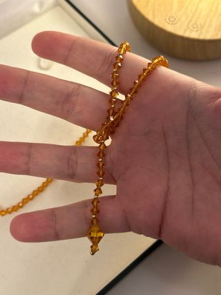 Collar de cristal naranja y oro