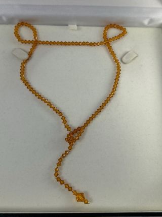 Collar de cristal naranja y oro