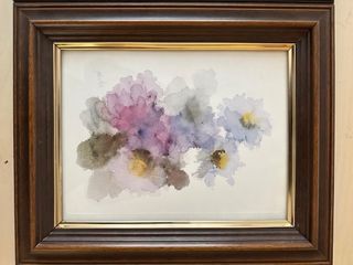 2 Quadri Acquerello Fiori 28x34 cm