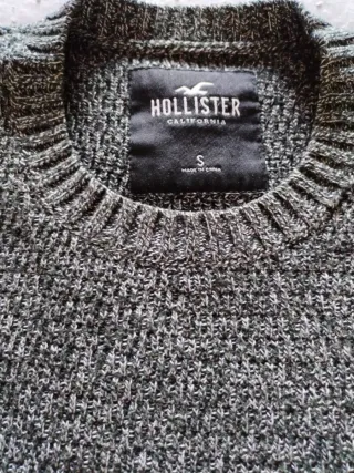 Jersey Hollister chico gris y negro Talla L