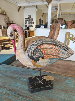 Figura Pájaro Decorativo Madera Alka