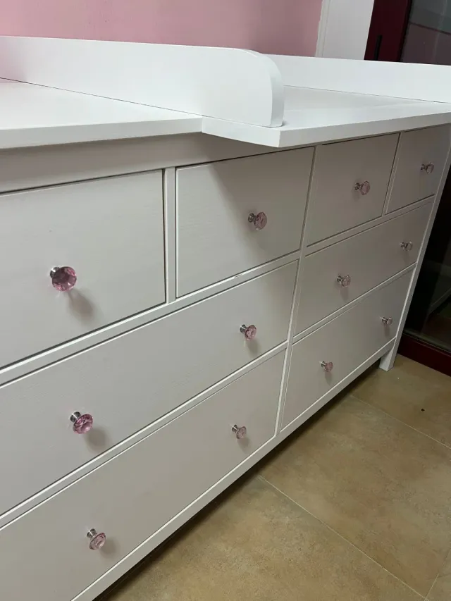 Cómoda 8 cajones blanca con cambiador incluido