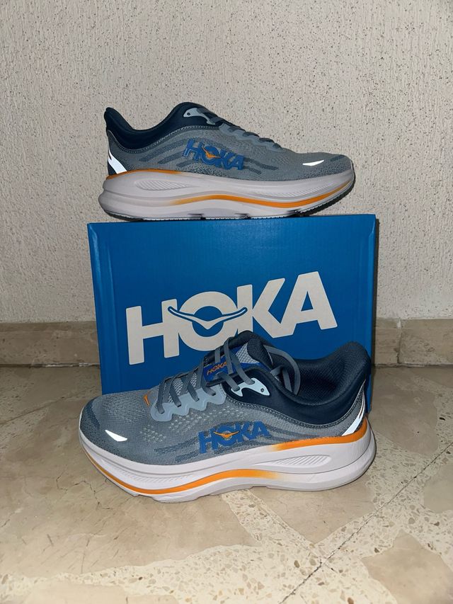Zapatos Hoka Bondi 9 Azul y naranja