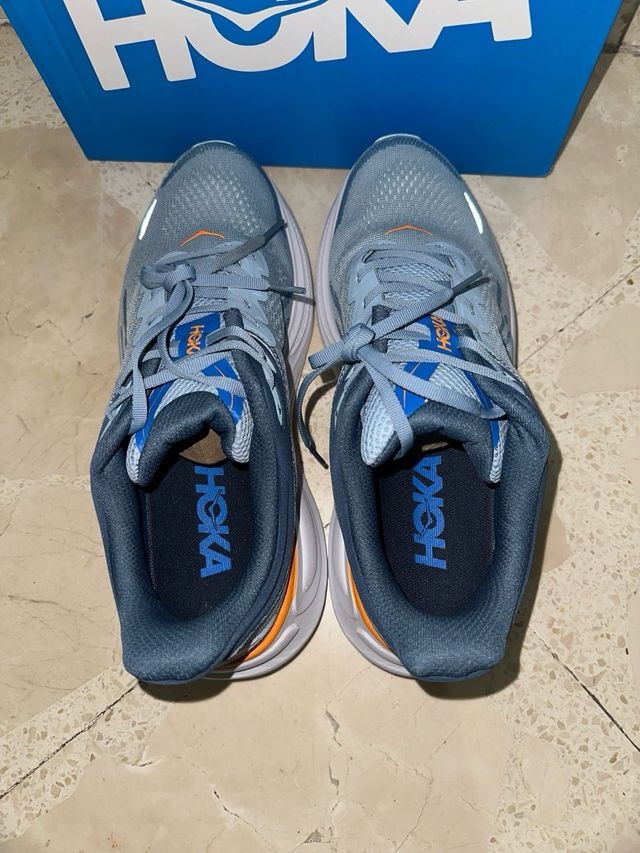 Zapatos Hoka Bondi 9 Azul y naranja