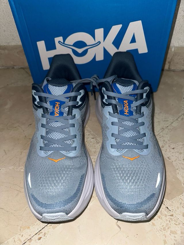 Zapatos Hoka Bondi 9 Azul y naranja