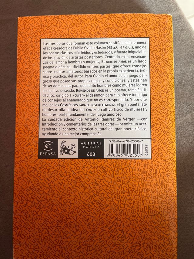 El arte de amar / Remedios de amor / Cosméticos...