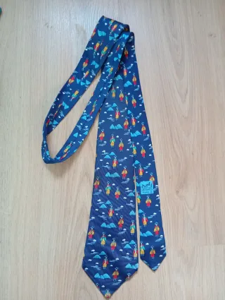 Corbata Hermès Seda Azul