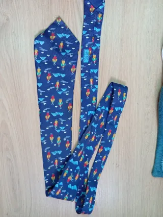 Corbata Hermès Seda Azul