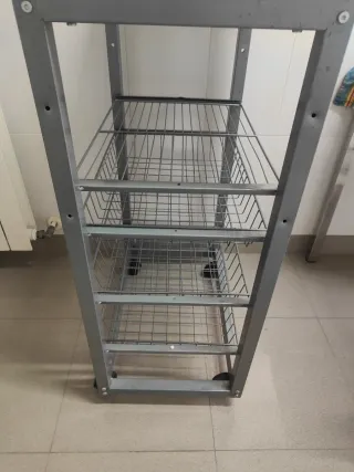 Carrito Auxiliar Cocina Metálico con Cristal