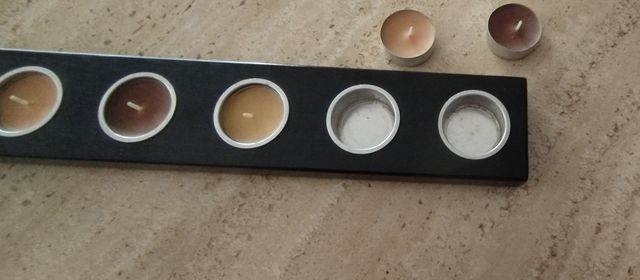 Portavelas IKEA 7 velas madera metal