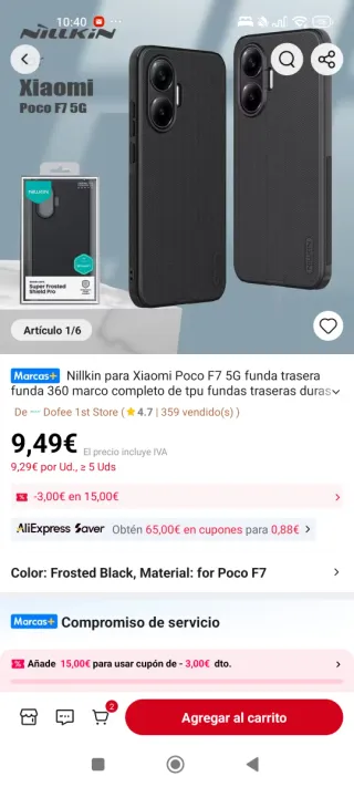 Funda Nillkin Xiaomi Poco F7 5G Negra