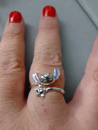 Anillo ajustable plata Stitch