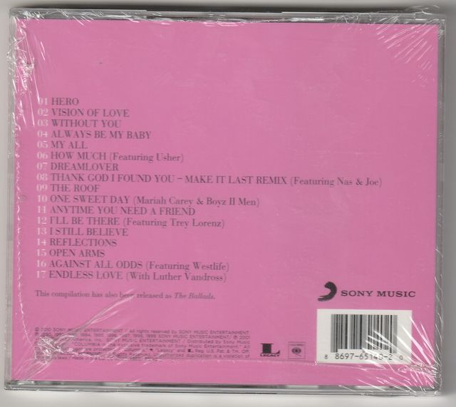 Mariah Carey Lovesongs CD Nuovo Sigillato