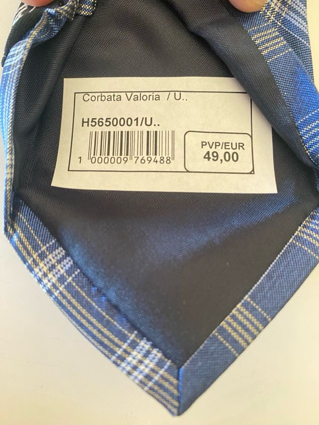 Corbata azul y gris a cuadros
