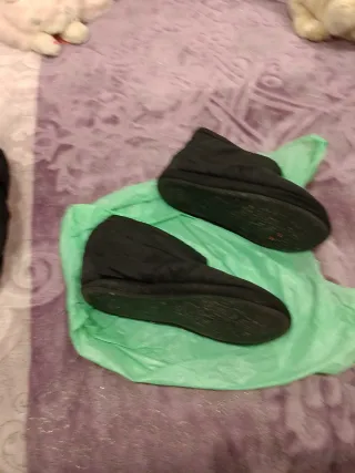 Botines mujer tela forro polar negro talla 41