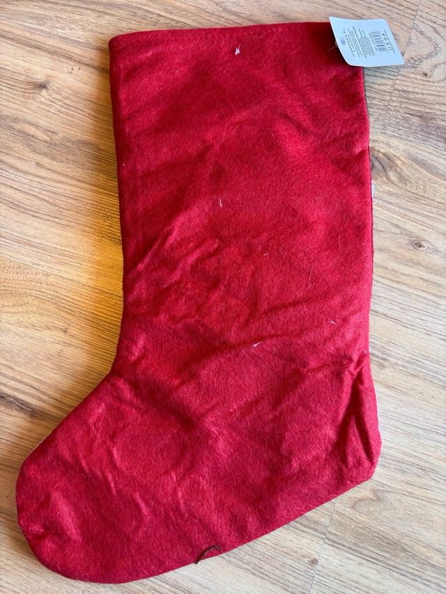 Calcetín Navideño Papá Noel Esquiando