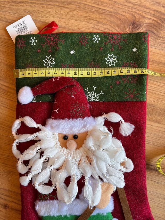 Calcetín Navideño Papá Noel Esquiando