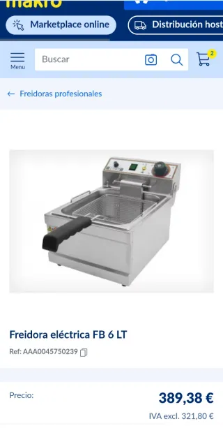 Freidora industrial Kroma 6L