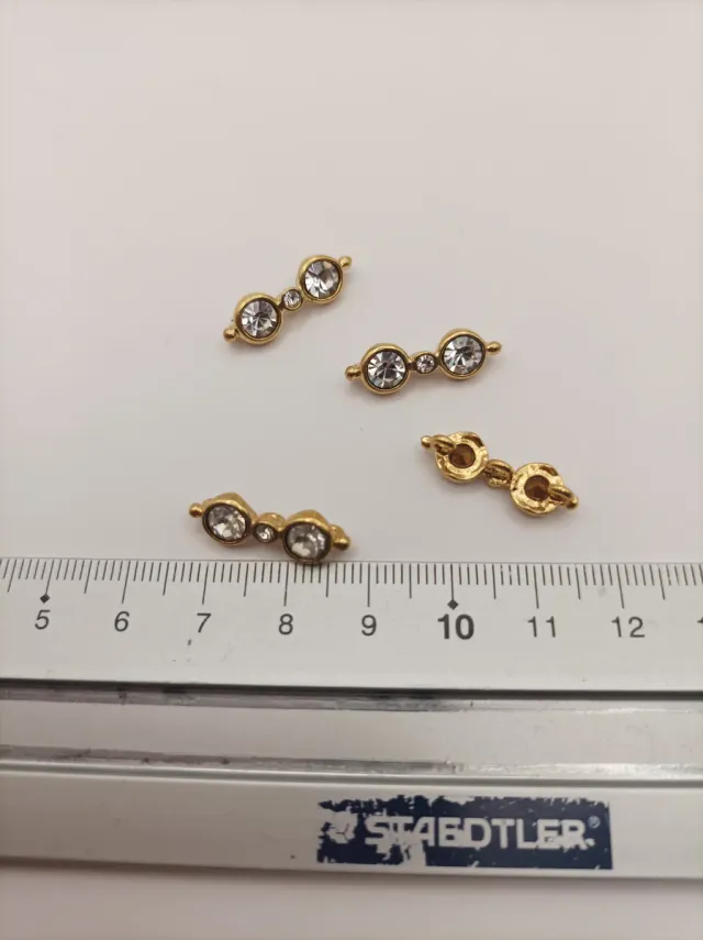 Lote 4 conectores bisutería dorados