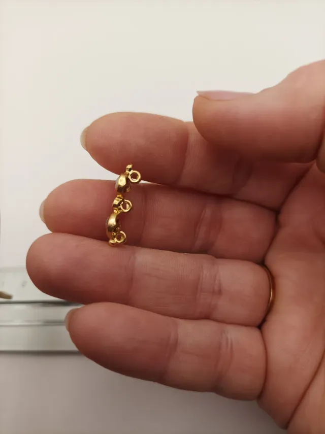 Lote 4 conectores bisutería dorados