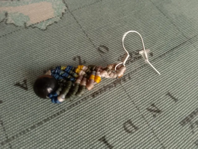 Pendientes macramé verde y mostaza