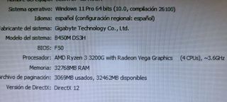 PC RYZEN 3 3200G-32GB RAM-SSD-HDD-VEGA 8 2GB-W 11