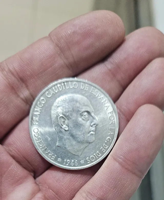 Moneda 100 Pesetas Plata Franco 1966