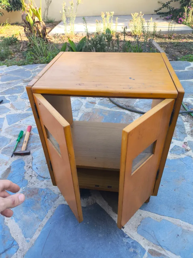 Mueble auxiliar madera con apertura superior