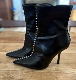 Botines Zara Talla 41 Negros Tachuelas