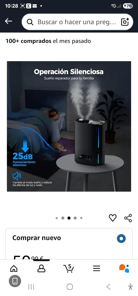 Humidificador CONOPU 6L Ultrasónico Negro/Azul