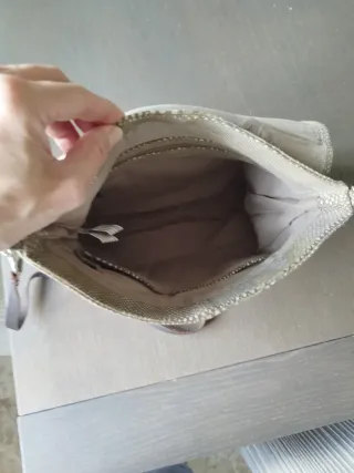 Bolso piel tonos marrones y beige