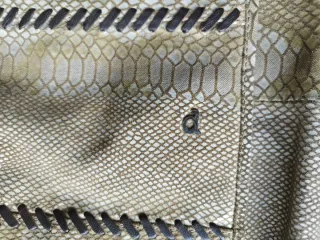 Bolso piel tonos marrones y beige