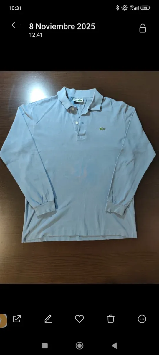 Camisa Polo Manga Larga Lacoste Azul