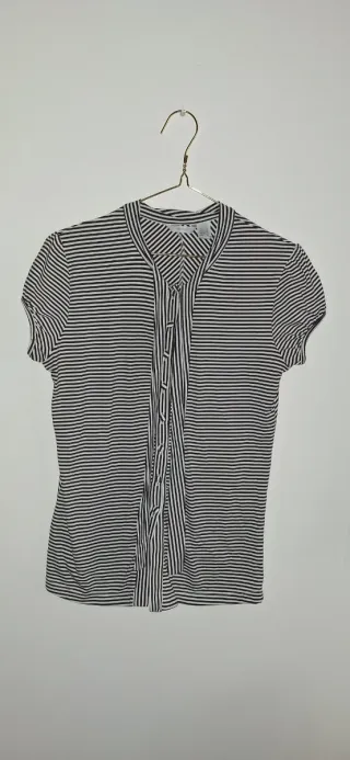 Camiseta Rayas Blanco y Marron