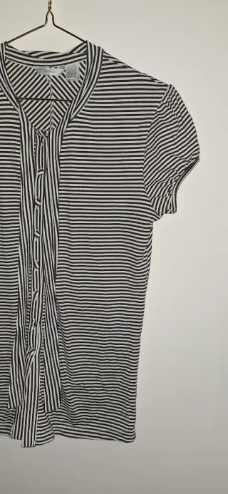 Camiseta Rayas Blanco y Marron