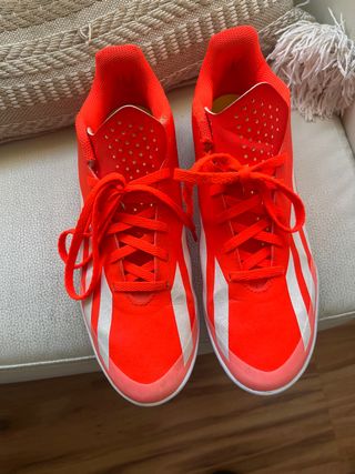Zapatillas Adidas Fútbol Naranja y Blanco