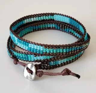 Bracciale 3 giri perline in vetro