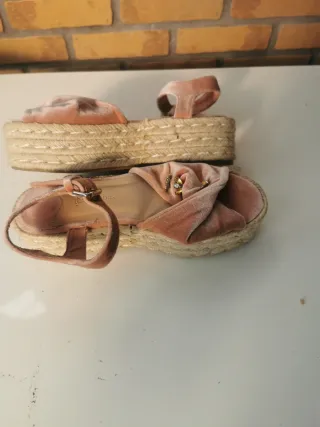 Sandalias Stradivarius Rosa Terciopelo