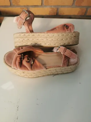 Sandalias Stradivarius Rosa Terciopelo