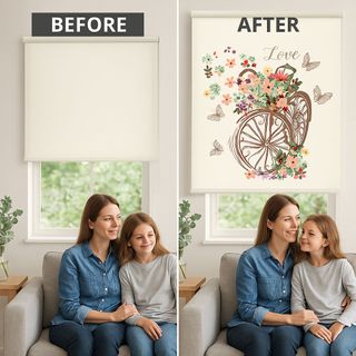 Estor Enrollable Decorativo Bicicleta Flores