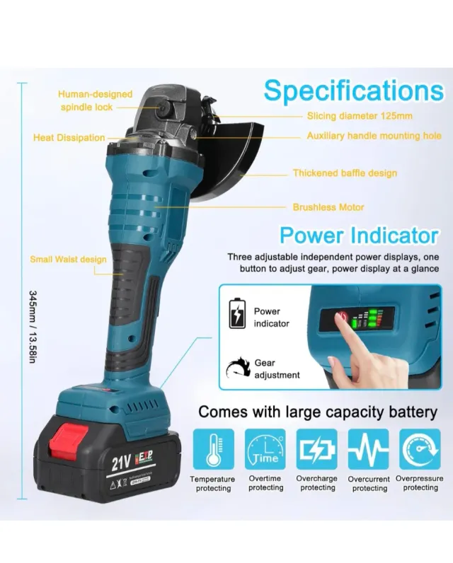 Radial/Amoladora Batería 21V Nueva a estrenar