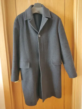 Abrigo lana Mango negro hombre. Talla S