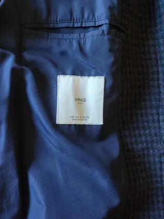 Abrigo lana Mango negro hombre. Talla S