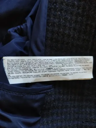 Abrigo lana Mango negro hombre. Talla S