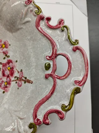 Centro tavola Deruta ceramica decorato fiori