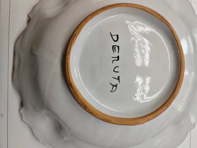 Centro tavola Deruta ceramica decorato fiori