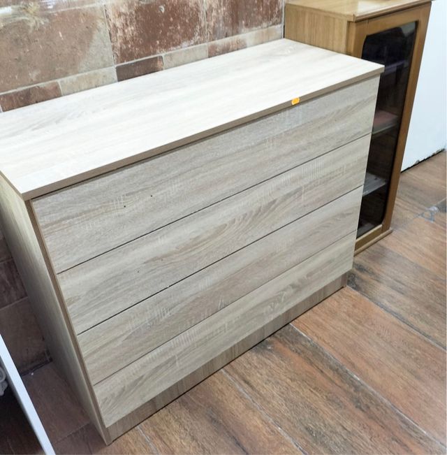 Cómoda 4 cajones madera beige/marrón