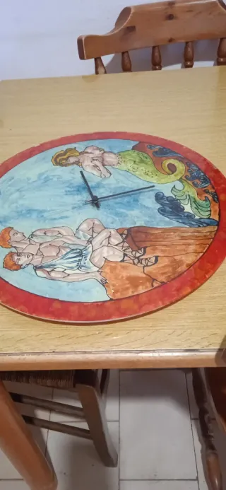 Orologio ceramica decorato non funzionante