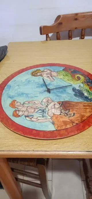 Orologio ceramica decorato non funzionante