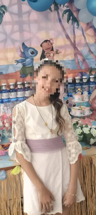 Traje de Comunión Niña Blanco y Lila Talla 10/12£